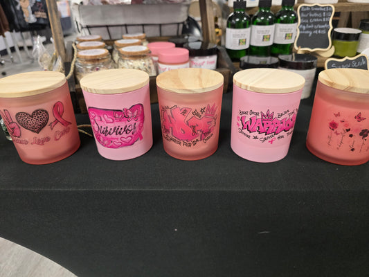 Pink Ribbon Candles