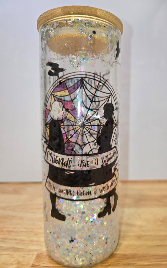 It's Wednesday - Friends are Liabilities Snowglobe Tumbler